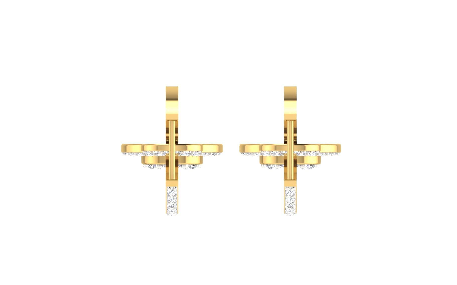 Nidal Jewels | Princess Golden Drops with Centre Diamond Cluster